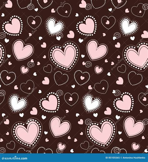 Seamless Hearts Pattern Vector Repeating Texture Stock Vector