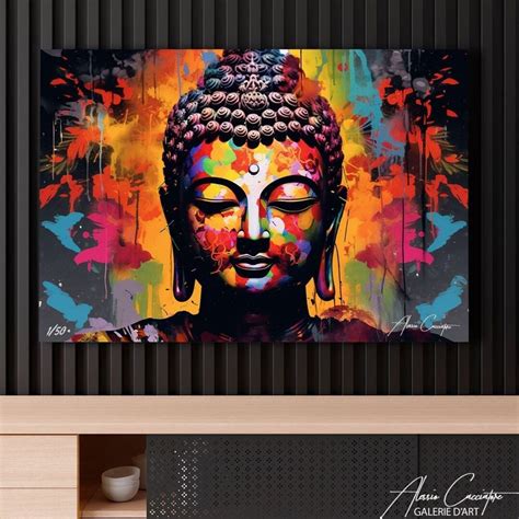 Buddha Canvas Painting Modern Pop Art Print Modern Buddha Etsy