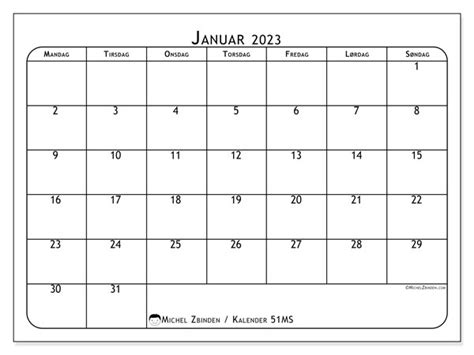 Kalender Januar 2023 Til Print “482ms” Michel Zbinden Da