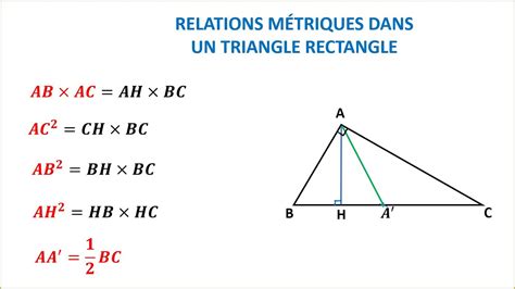 Démonstration Relations Métriques Dans Un Triangle Rectangle Youtube