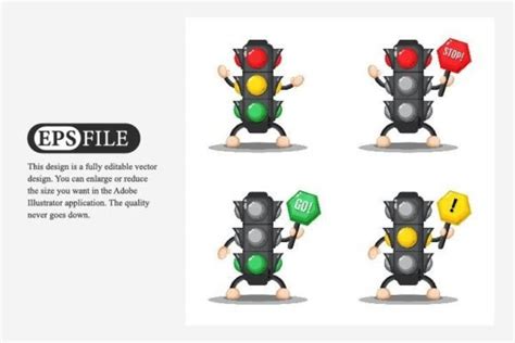 Set Of Traffic Light Design Graphic By Wayan Sandika · Creative Fabrica