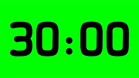 30 Minute Countdown Timer Green Screen Free Use Youtube