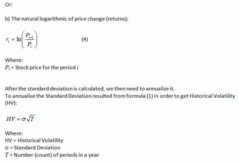 Historical Volatility Part 2 Formula To Calculate Hv