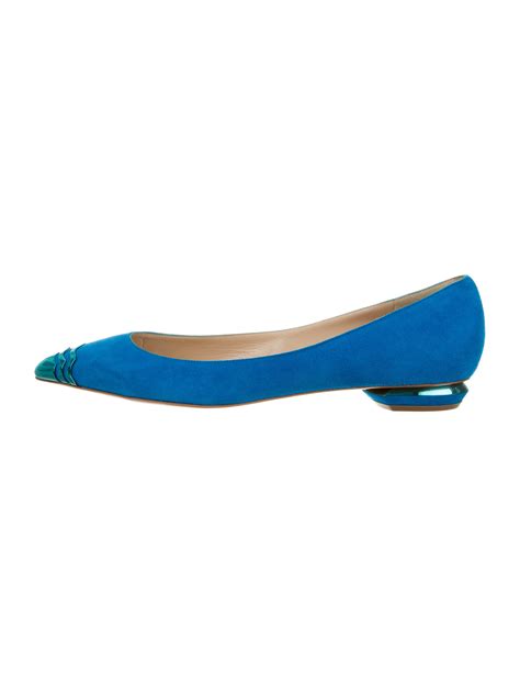 Nicholas Kirkwood Suede Cap Toe Flats Blue Flats Shoes Nic22607