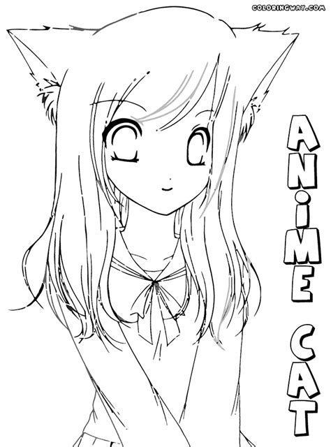 Anime Cat Girl Coloring Pages For Kids