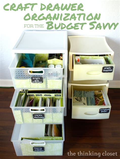 Organize your dresser or closet further with these fabric storage boxes, which help you divide up your drawers and keep things separate—key when you maybe only have two dresser drawers. Craft Drawer Organization for the Budget Savvy - the ...