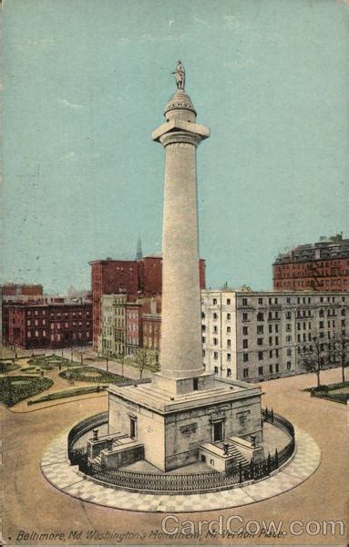 Washngtons Monument Mt Vernon Place Baltimore Md Postcard