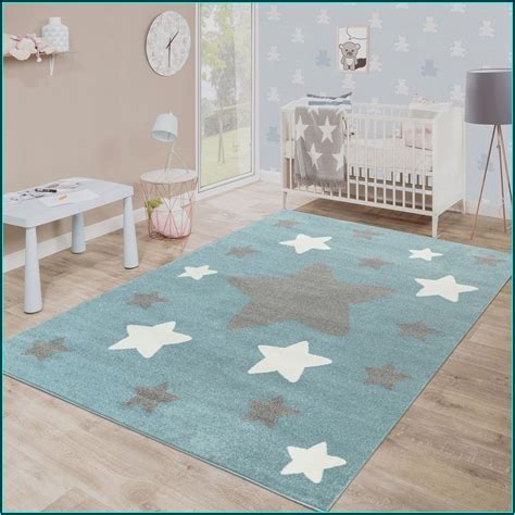 Dieser moderne webteppich von wecon home setzt auf natürliche lässigkeit. Teppich Kinderzimmer Sterne Blau - Babyzimmer : House und ...