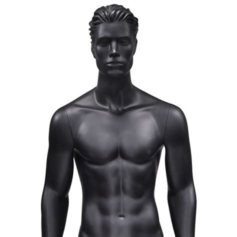 Black Mat Stylised With Hair Male Mannequin