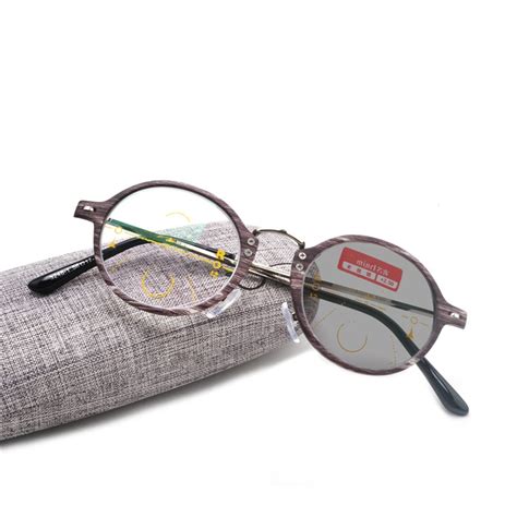 Classic Photochromic Small Round Reading Glasses Unisex Gray Imitation