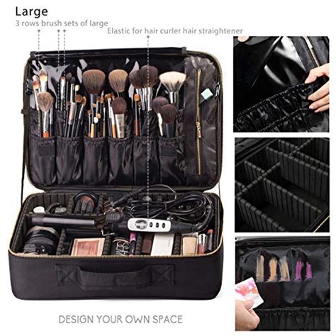 Rownyeon Travel Makeup Bag Cosmetic Makeup Train Case Artist Makeup