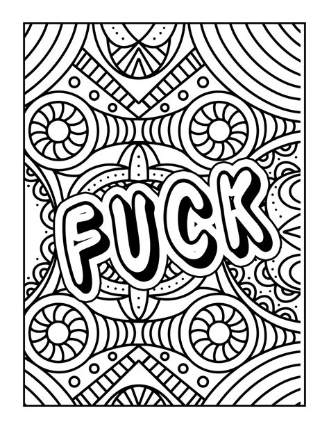 Swearing Adult Colouring Page Etsy Ireland
