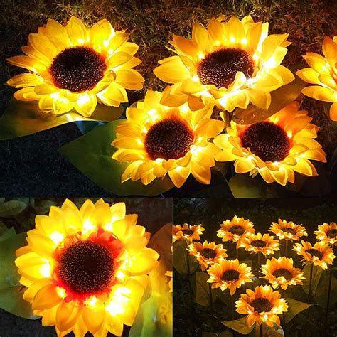 Solar Lights Outdoor Garden Stake Large Sunflower Solar