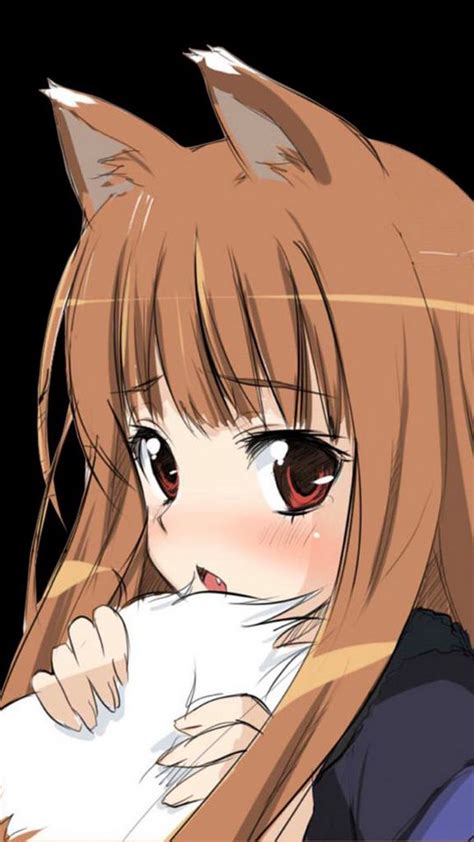 Download Wallpaper 540x960 Anime Spice Wolf Girl Ears
