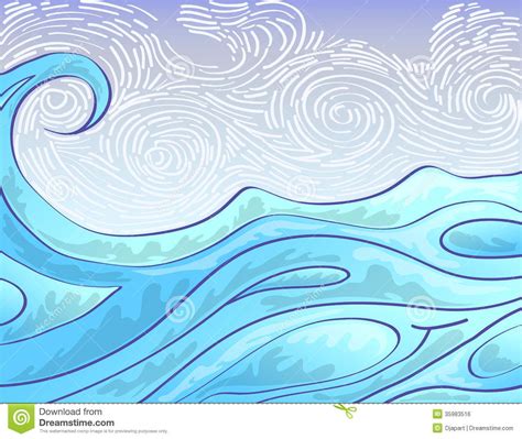 Sea Wave In Hand Draw Ocean Wave Drawing Sea Drawing Wave Drawing