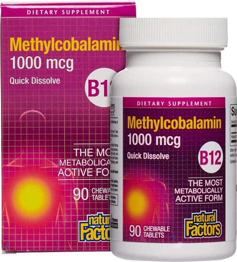 Natural Factors Vitamin B12 Methylcobalamin 1000mcg Support For