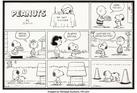charles schulz peanuts snoopy sunday comic strip original art dated lot 92329 heritage auctions