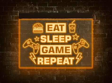 Gaming Neon Sign Gaming Led Sign Game Room Neon Sign Game Etsy