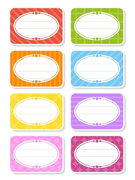 Premium Vector Set Stickers For Design Empty Template Name Tags T