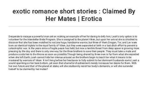 exotic romance short stories claimed by her mates erotica