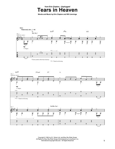 tears in heaven by eric clapton guitar tab guitar instructor