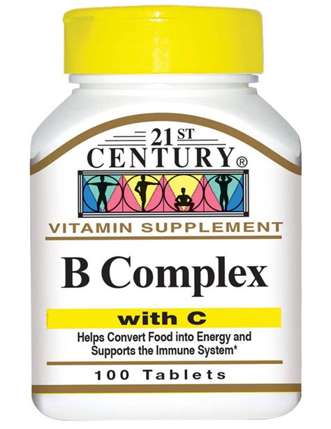 Buy Vitamin B Complex Natural With C 100 Caplets 21st Century Online Uk Delivery