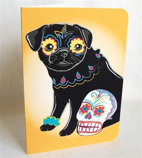 Muertos Pug Greeting Card Etsy