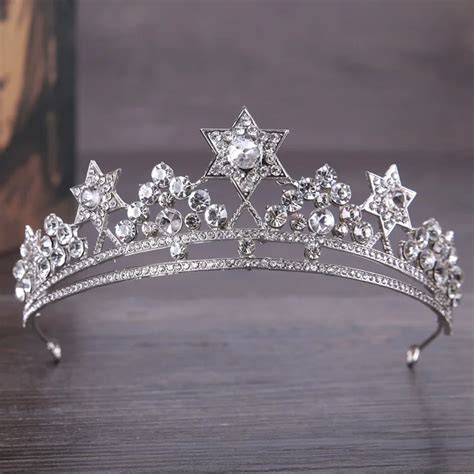 Crystal Star Tiara Birthday Present Wedding Crowns Princess Prom Party