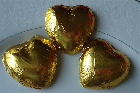 Gold Foiled Chocolate Hearts 50th Anniversary Favors Wedding