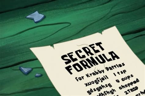 The Secret Formula Spongebob