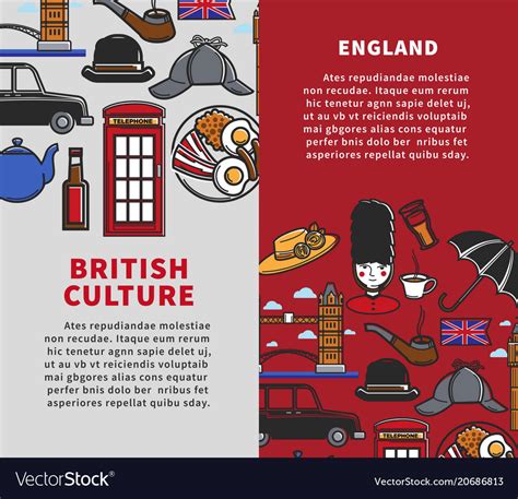 British Culture Vertical Travel Booklets With Vector Image