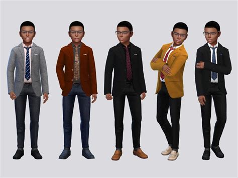 Mclaynesims Freshman Suit Top Boys Sims 4 Cc Kids Clothing Sims 4