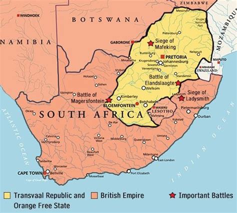 Boer War Map World History Map South Africa Map Map