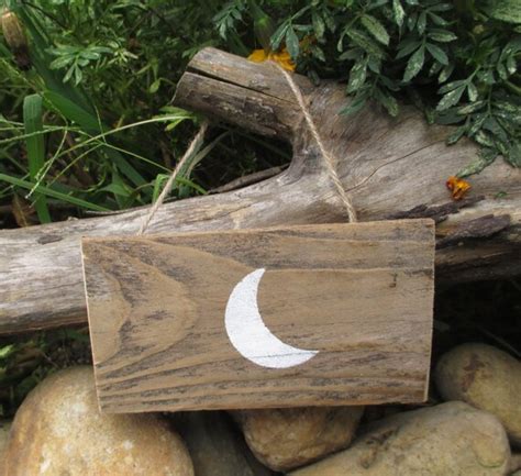 Crescent Moon Wall Hanging Reclaimed Wood Home Decor Space