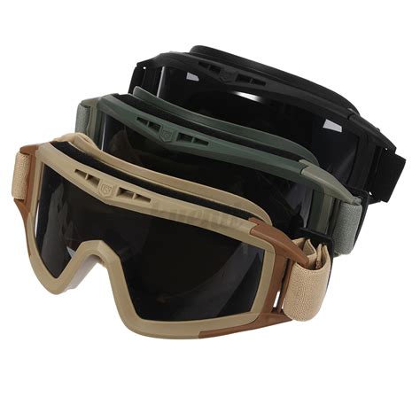 3 Lens Airsoft Tactical Clear Goggles Paintball Army Eye Protection Cs Glasses Ebay