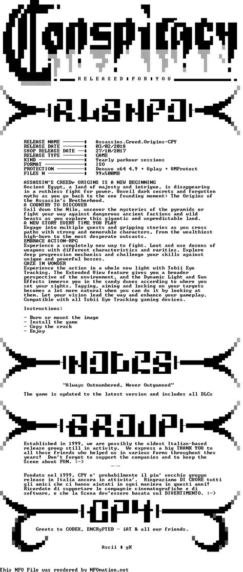 Does anyone know which ones are not and why? Assassins.Creed.Origins-CPY : CrackWatch