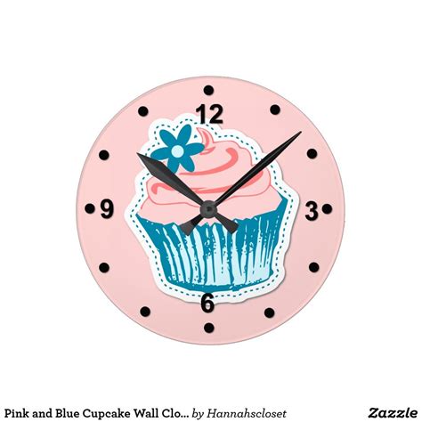 Business Binders Business Cards Blue Cupcakes Kitchen Clocks Round