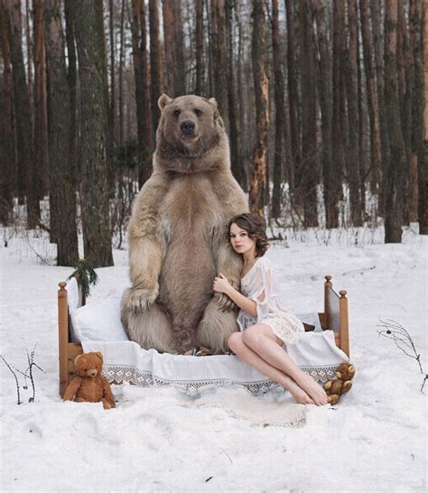 Pictured Model Poses With Bear For Anti Hunting Campaign With Images