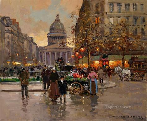 Ec The Pantheon Parisian Painting In Oil For Sale