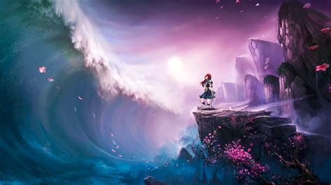 Wallpaper Fairy Tail Scarlet Erza Fantasy Art Women Landscape