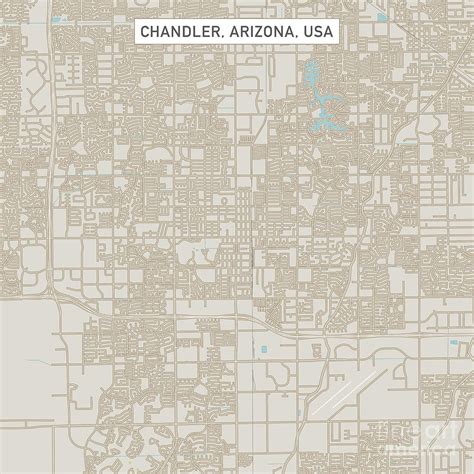 Chandler Arizona Us City Street Map Digital Art By Frank Ramspott