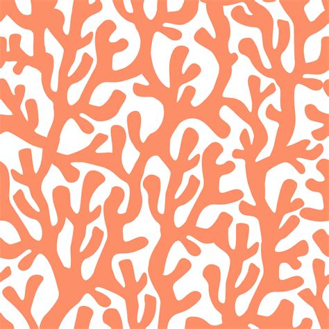 Abstract Seamless Sea Pattern Coral Branches In Contemporary