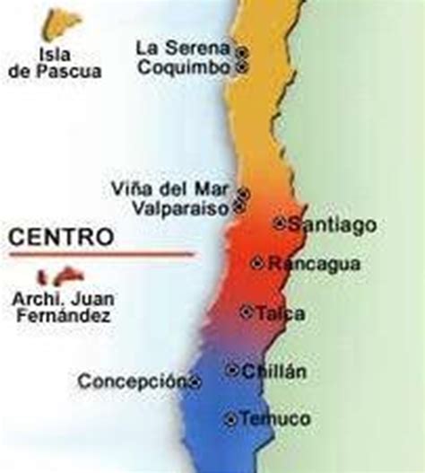 Mapa Mudo Zona Central De Chile