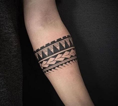 Forearm Tribal Band Tattoos For Men