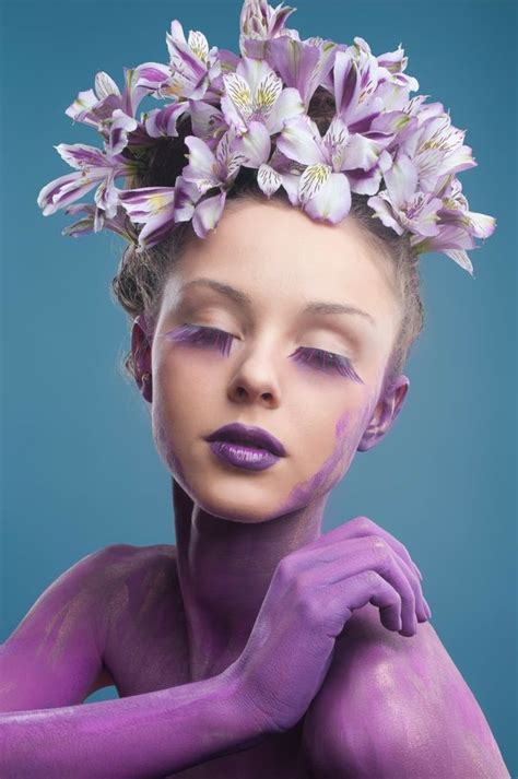 Fashion Model Head Flower Body Paintings Girls Painting Woman