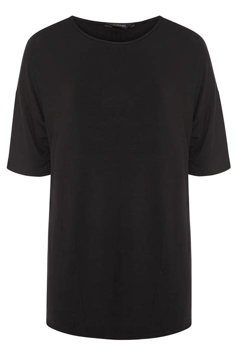 T Shirt Noir Long Oversize Grande Taille 44 64 Yours Clothing