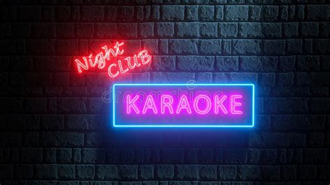 Advertising Bright Night Karaoke Music Night 3d Karaoke Neon Sign On Brick Wall At Night Neon
