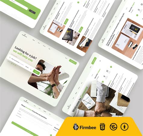 Green Job Portal Website Template Free Bootstrap Html Template Firmbee