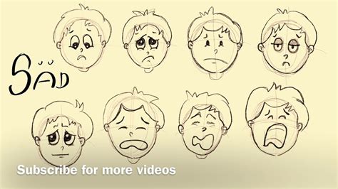 How To Draw Facial Expressions Sad Faces By Kg Youtube