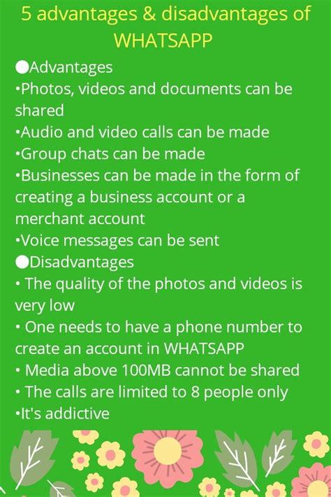 Advantages And Disadvantages Of Whatsapp Disadvantages Of Social